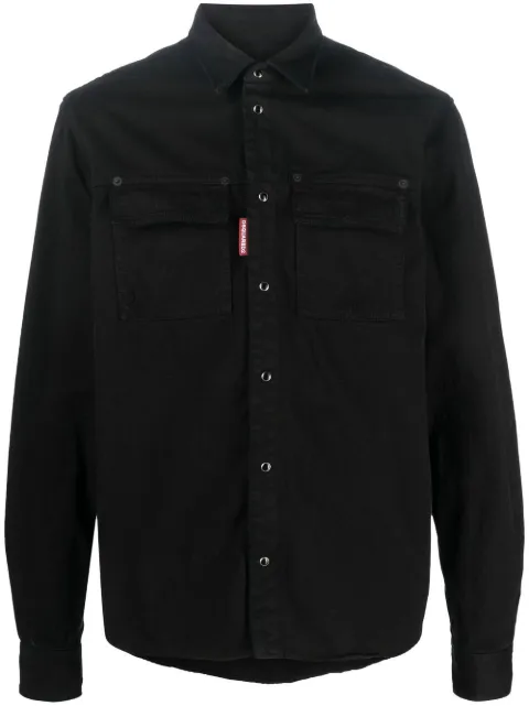DSQUARED2 Icon crystal-embellished denim shirt