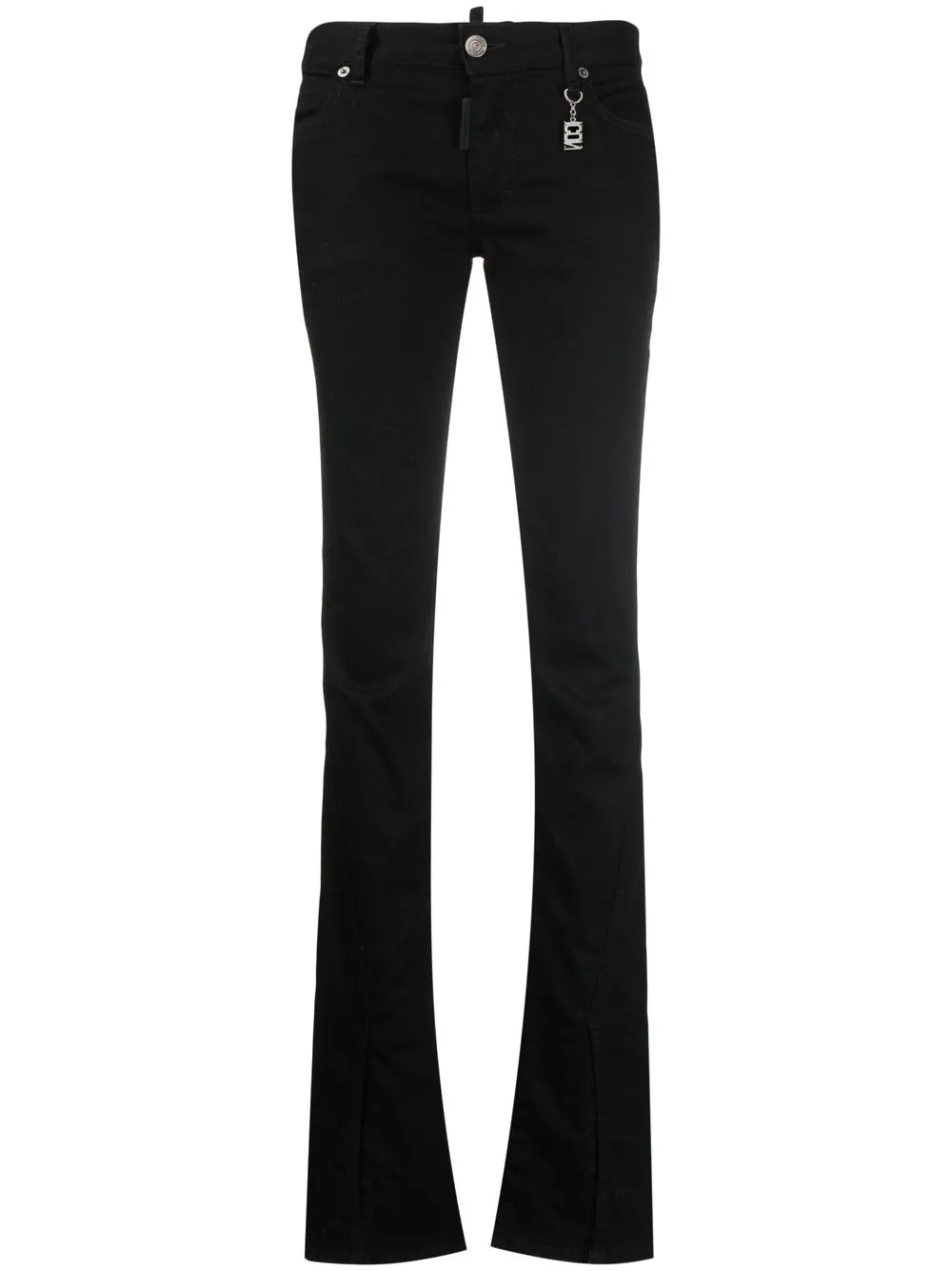 Shop Dsquared2 Split-cuff Flared Jeans In Black