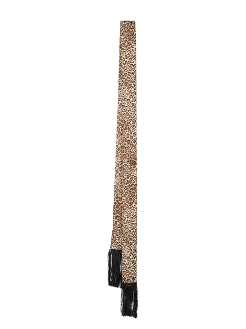 Dsquared2 leopard-print silk skinny scarf