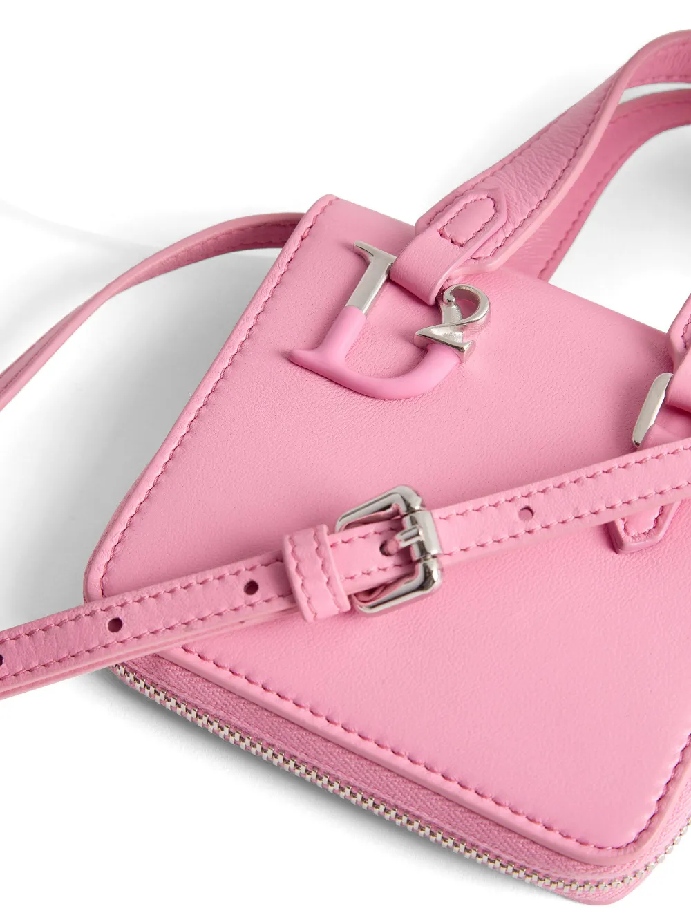 DSQUARED2 logo-plaque leather purse Roze