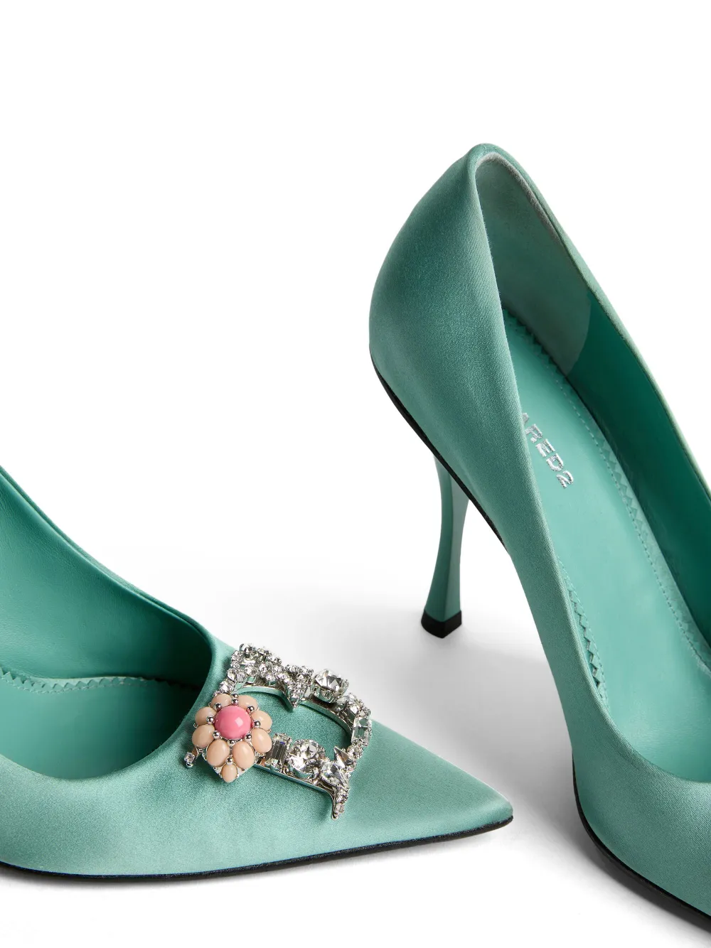 DSQUARED2 D2 Crystal satin pumps Groen
