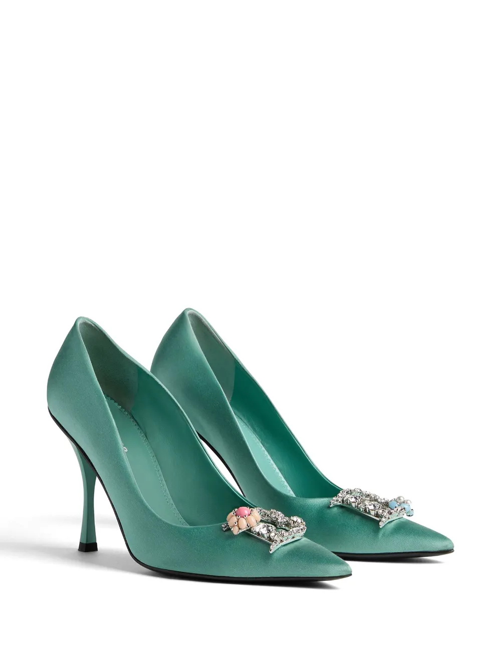 DSQUARED2 D2 Crystal satin pumps Groen