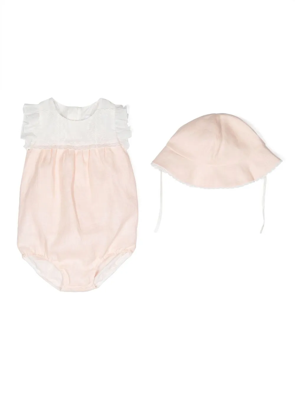 

Chloé Kids logo-embroidered linen dress set - Neutrals