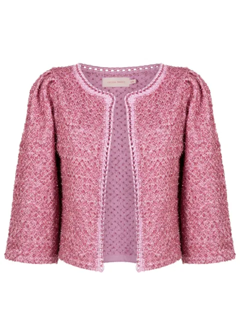 Cecilia Prado Jaqueta cropped com detalhe de lurex