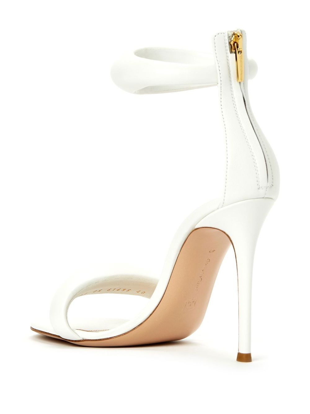 Shop Gianvito Rossi Bijoux 105mm Padded Leather Sandals In White