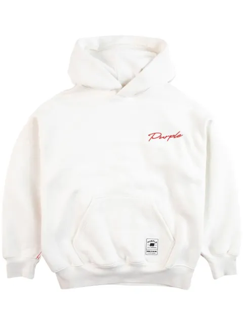 Purple Brand logo-detail cotton hoodie
