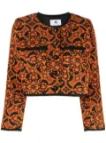 Marine Serre Oriental Towels cropped jacket - Orange