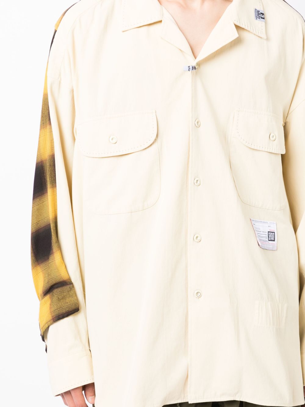 Shop Miharayasuhiro Back Covered Cotton Shirt In Gelb