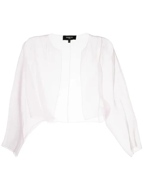 Paule Ka cropped sheer organza jacket