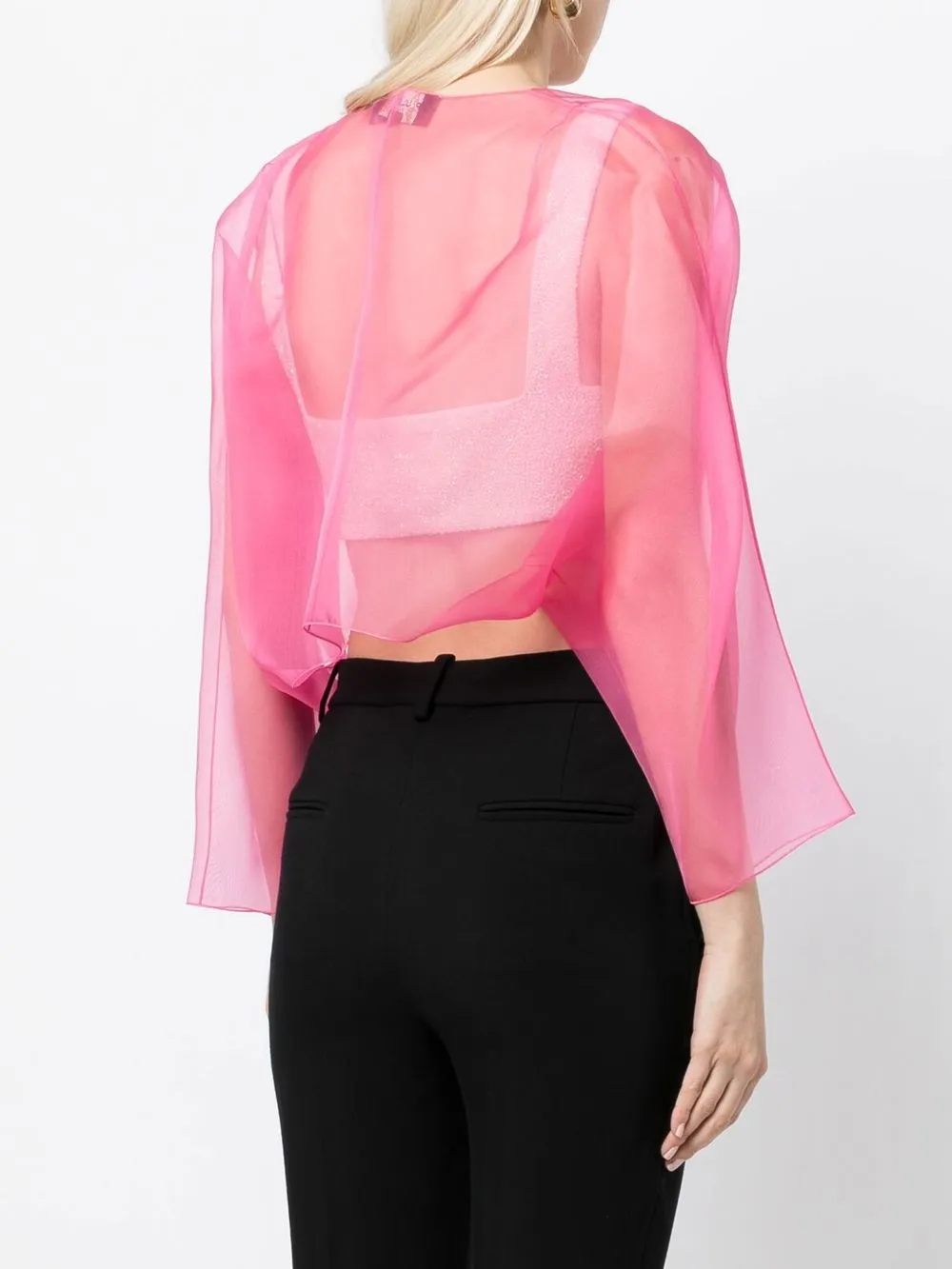 Paule Ka Cropped Sheer Organza Jacket Farfetch