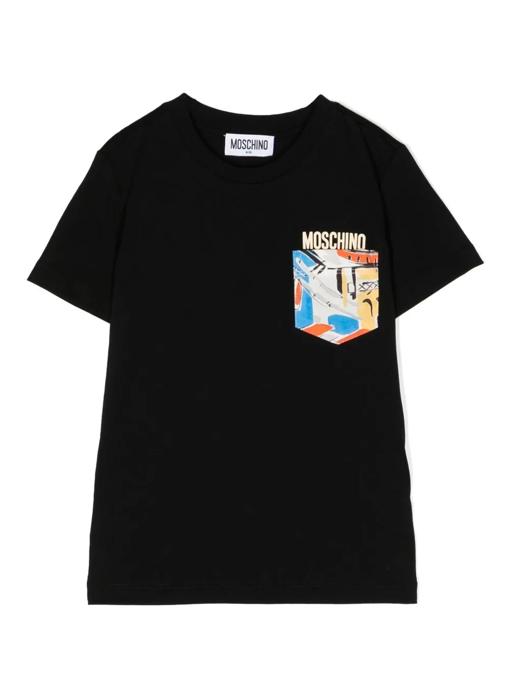 

Moschino Kids playera manga corta con logo estampado - Negro