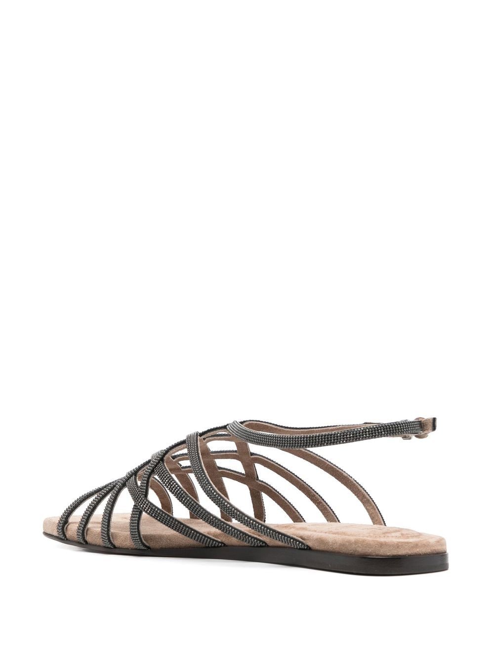 Shop Brunello Cucinelli Crossover-strap Detail Sandals In Brown