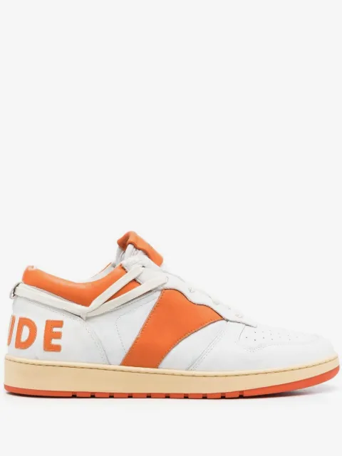 RHUDE logo-patch leather sneakers 