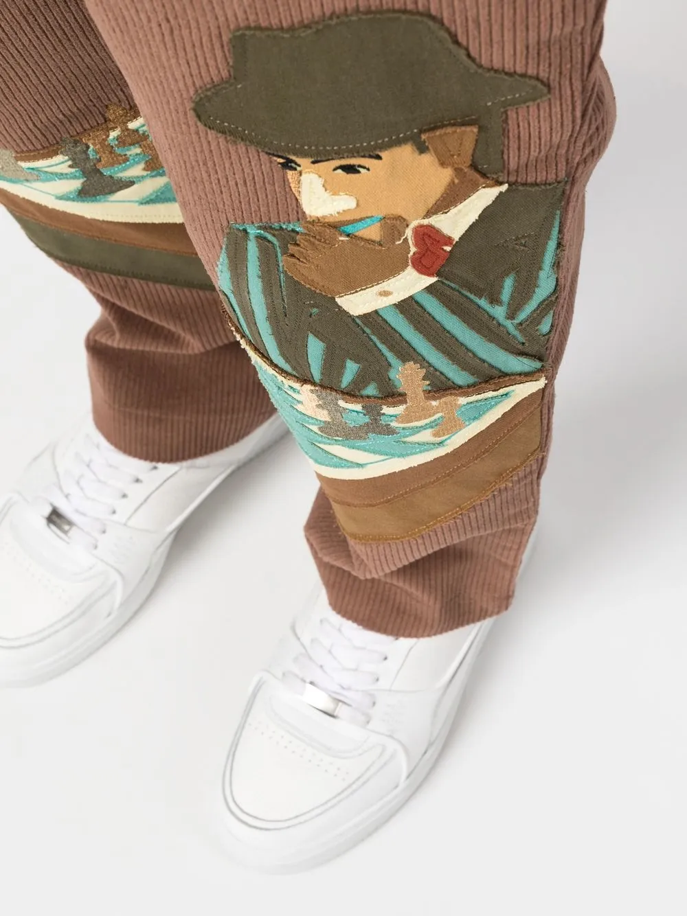 Kidsuper Chess Patchwork Corduroy Trousers In Brown