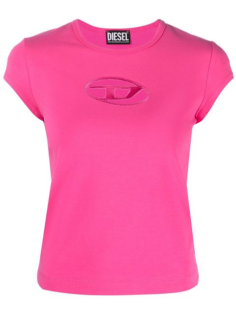 Diesel cut-out logo stretch-cotton T-shirt