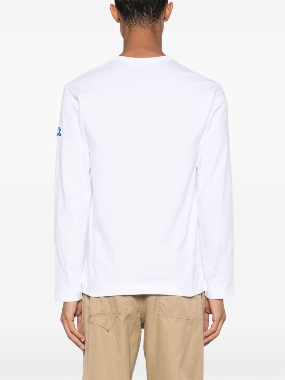 Shop Comme Des Garçons Play X The Artist Invader Pixelated-appliqué T-shirt In White