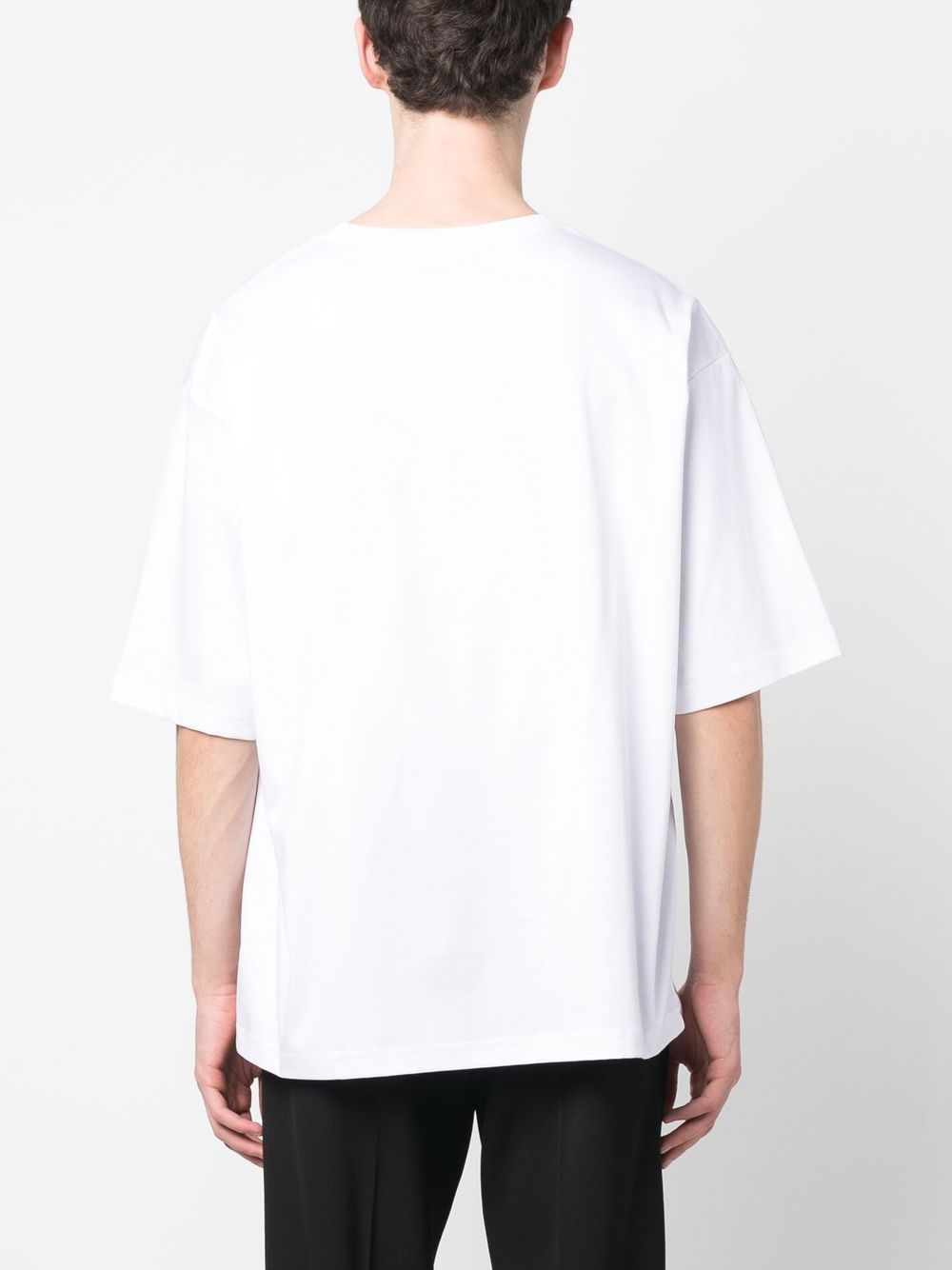 Shop Lanvin Embroidered-logo Cotton T-shirt In White
