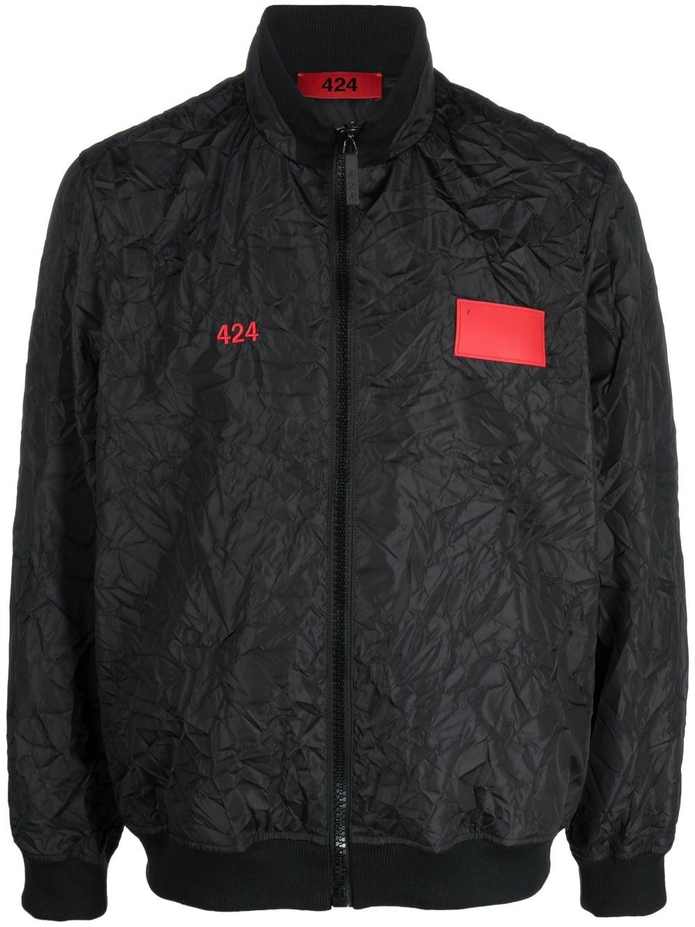 Shop 424 Wrinkled-effect Sport Jacket In Black