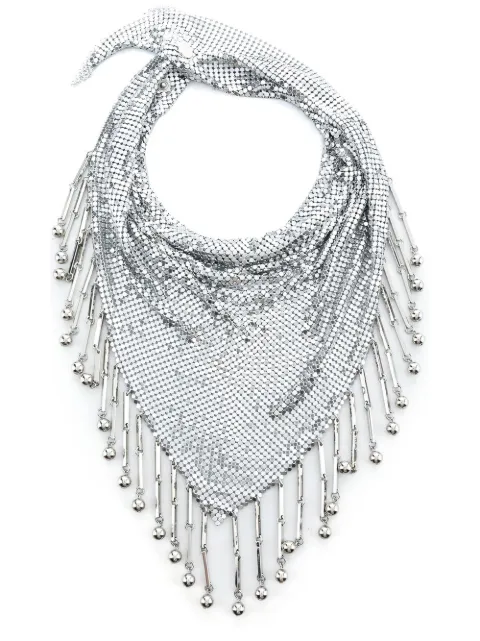 Rabanne chainmail-effect fringed-edge scarf
