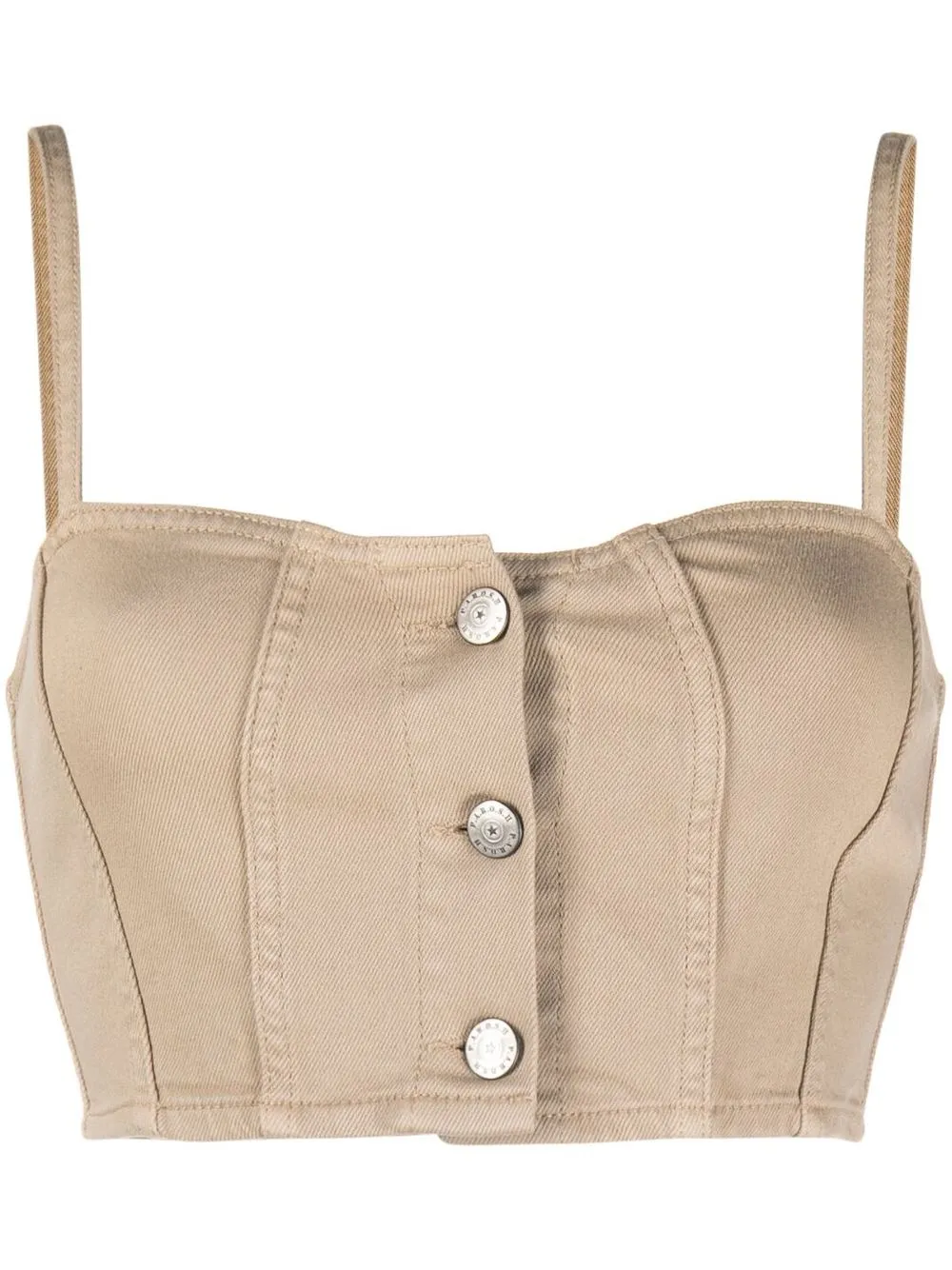 

P.A.R.O.S.H. cropped denim top - Neutrals