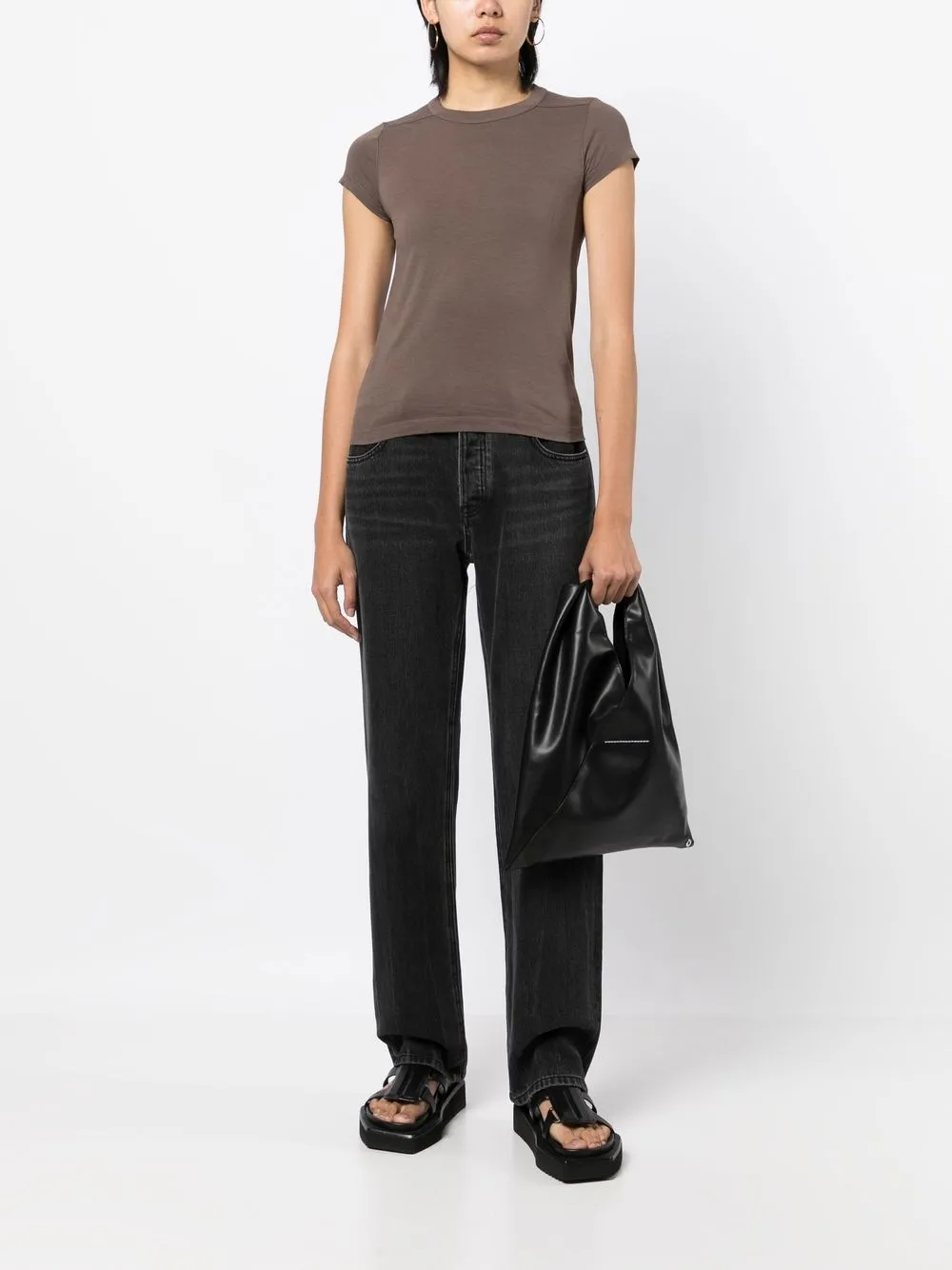 Rick Owens T-shirt met ronde hals - Bruin