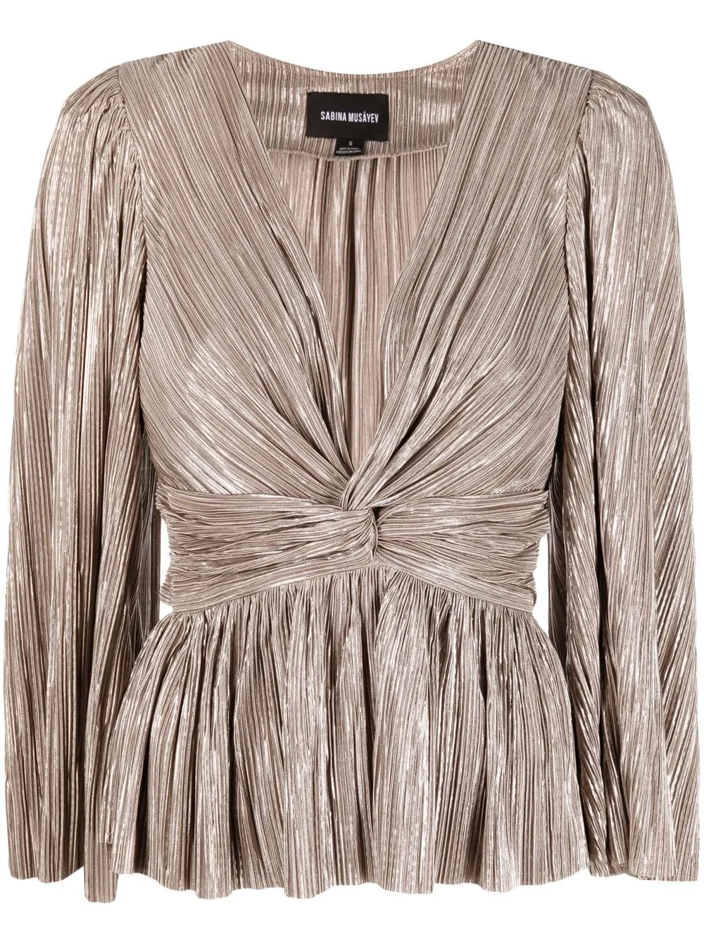 Sabina Musayev Metallic-effect Blouse In Nude
