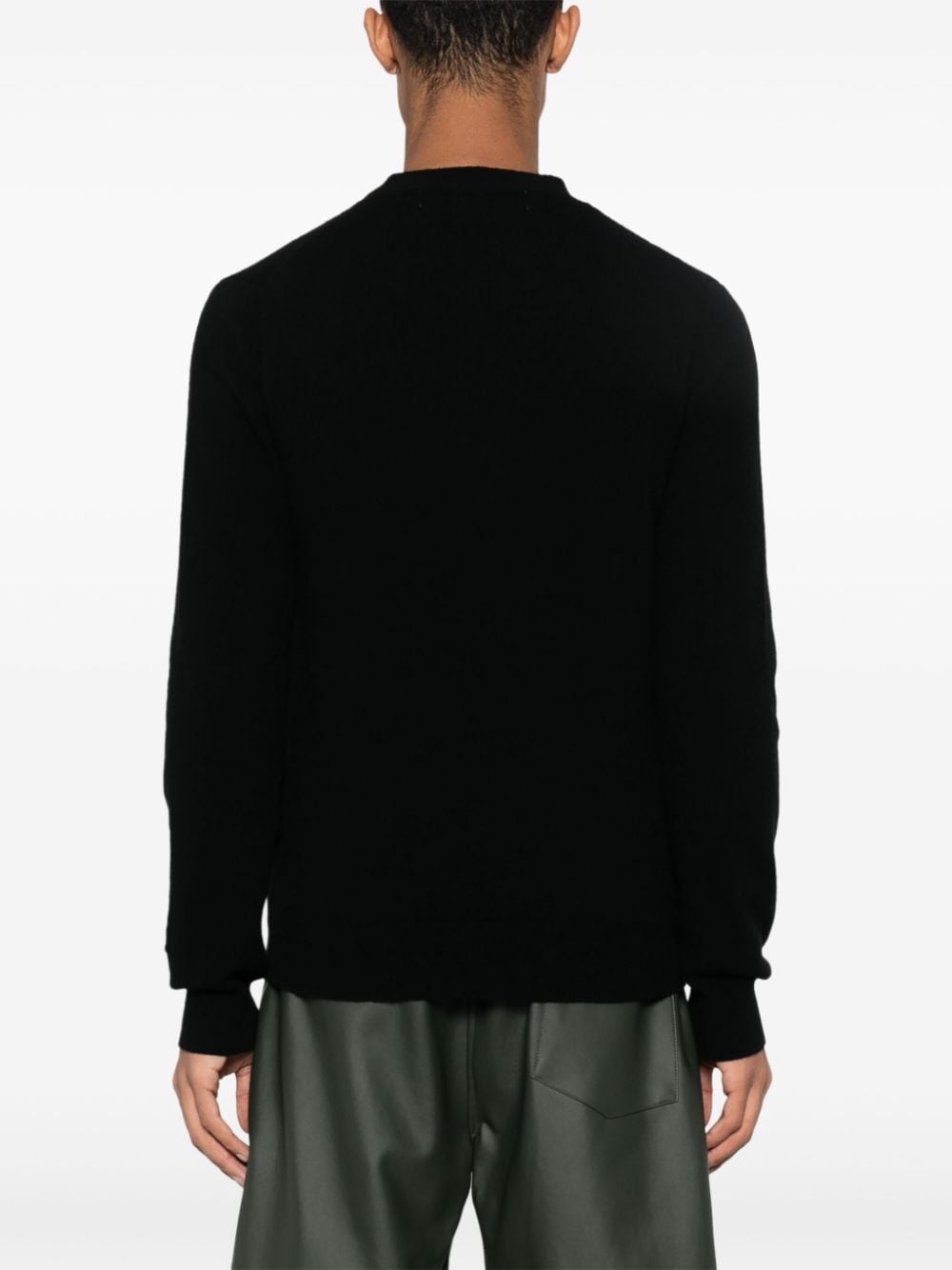 Shop Comme Des Garçons Play X The Artist Invader Wool Cardigan In Black