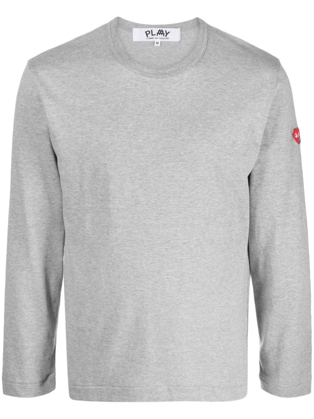 Comme Des Garçons Play X The Artist Invader Pixelated-appliqué T-shirt In Gray