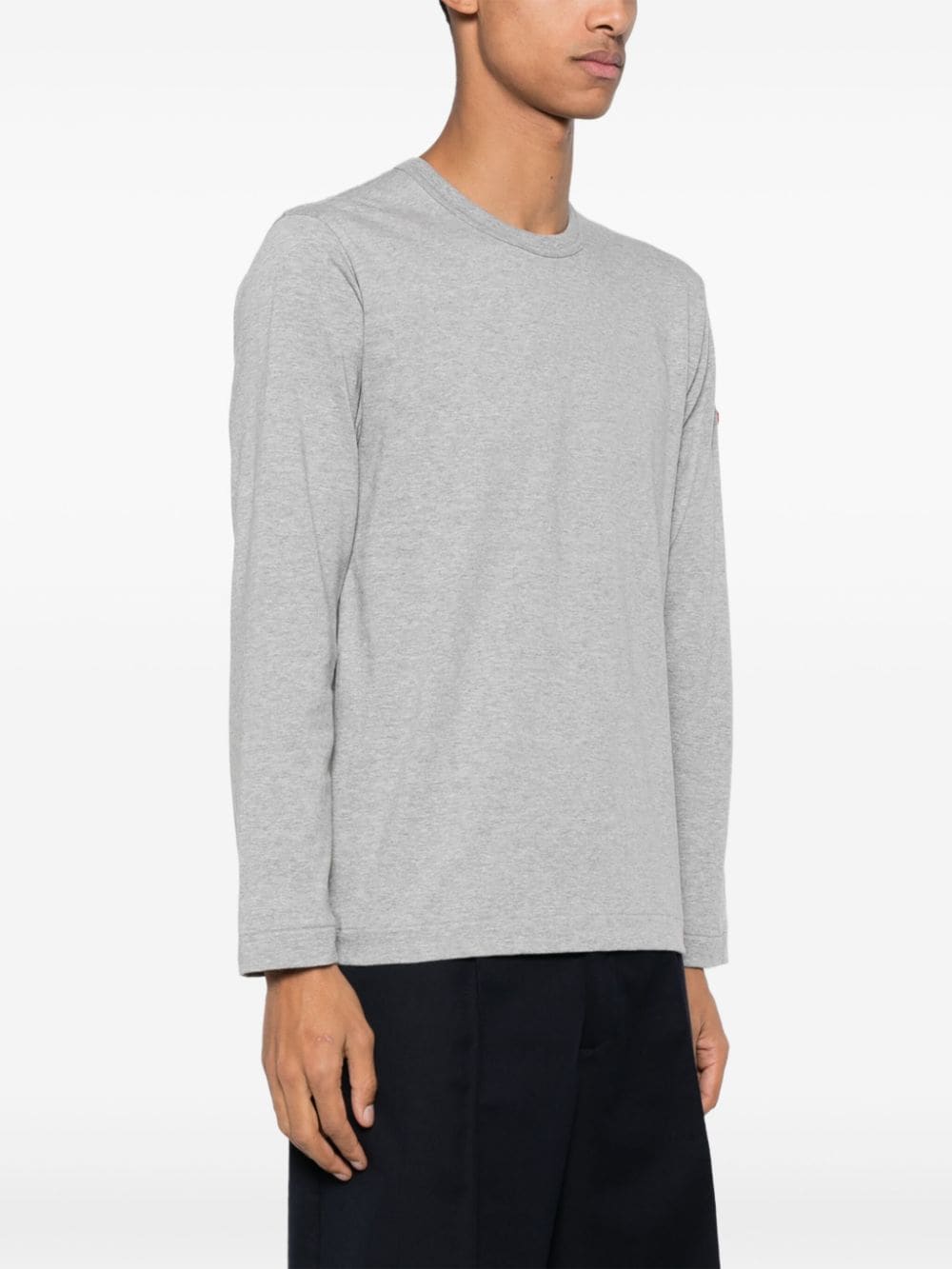 Shop Comme Des Garçons Play X The Artist Invader Pixelated-appliqué T-shirt In Grey