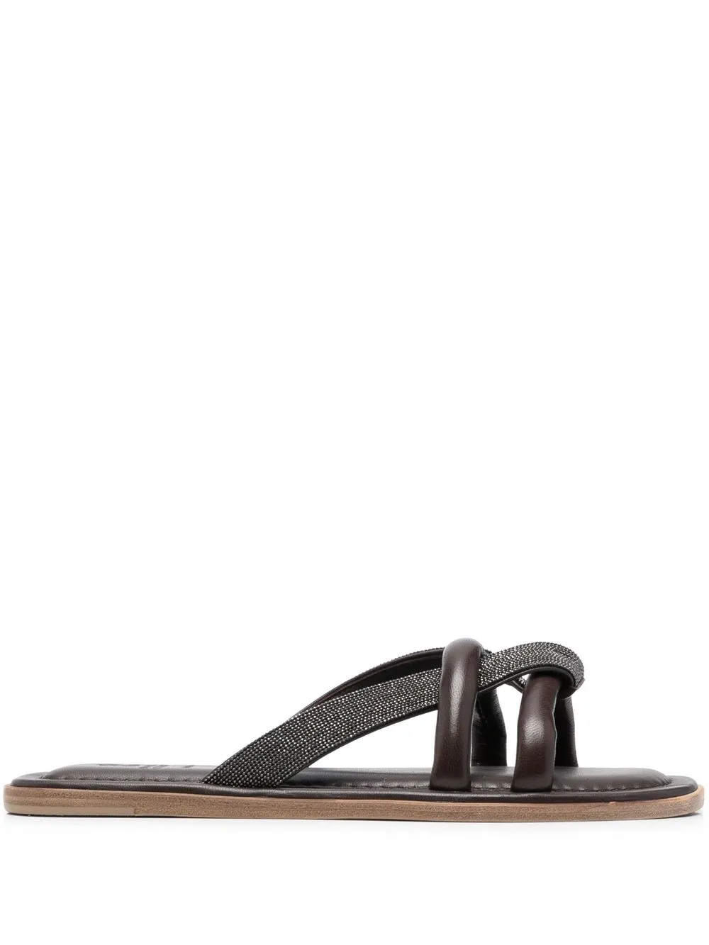 

Brunello Cucinelli open-toe leather sandals - Brown