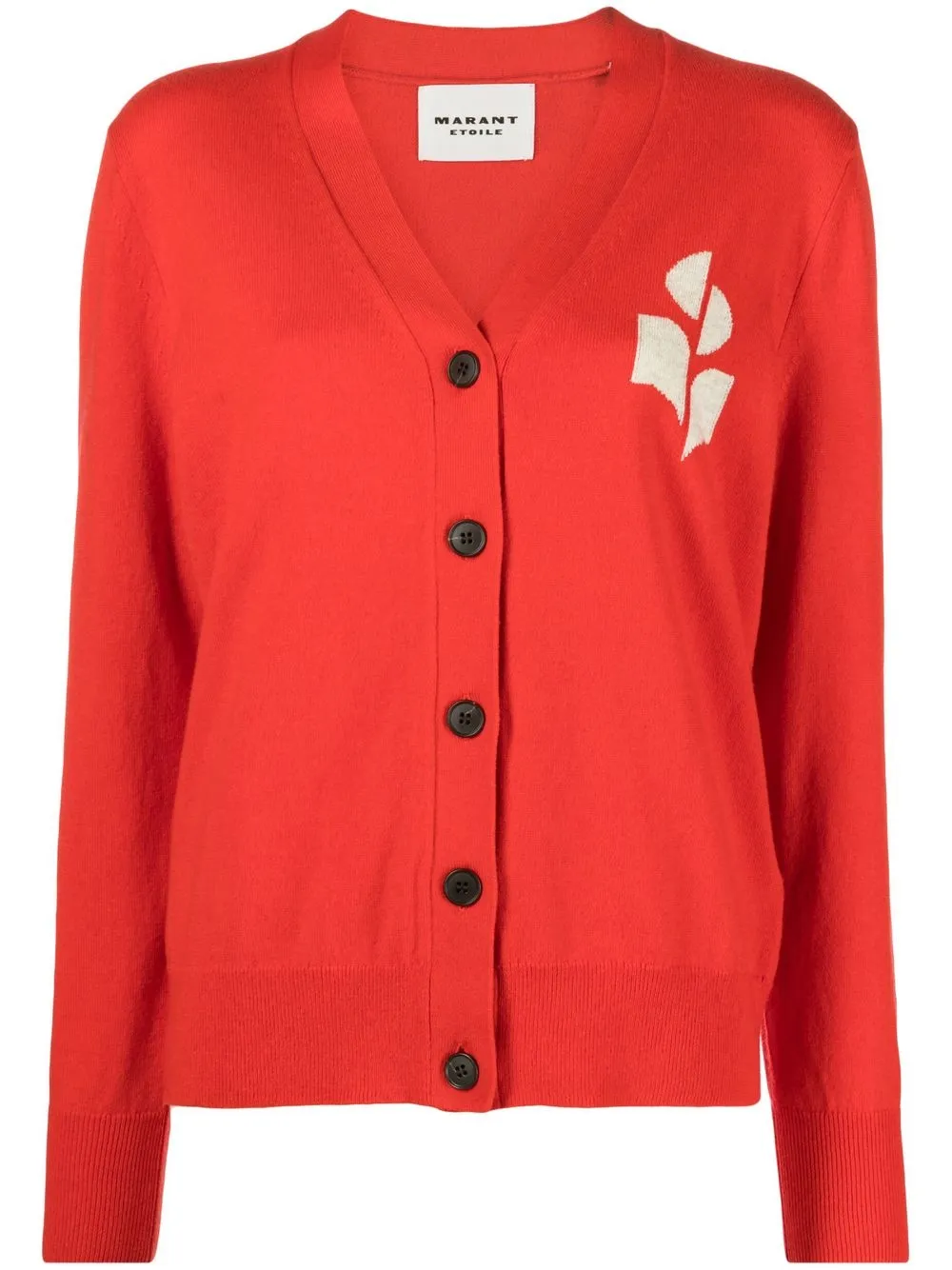 

Isabel Marant Étoile intarsia-knit logo cardigan - Red