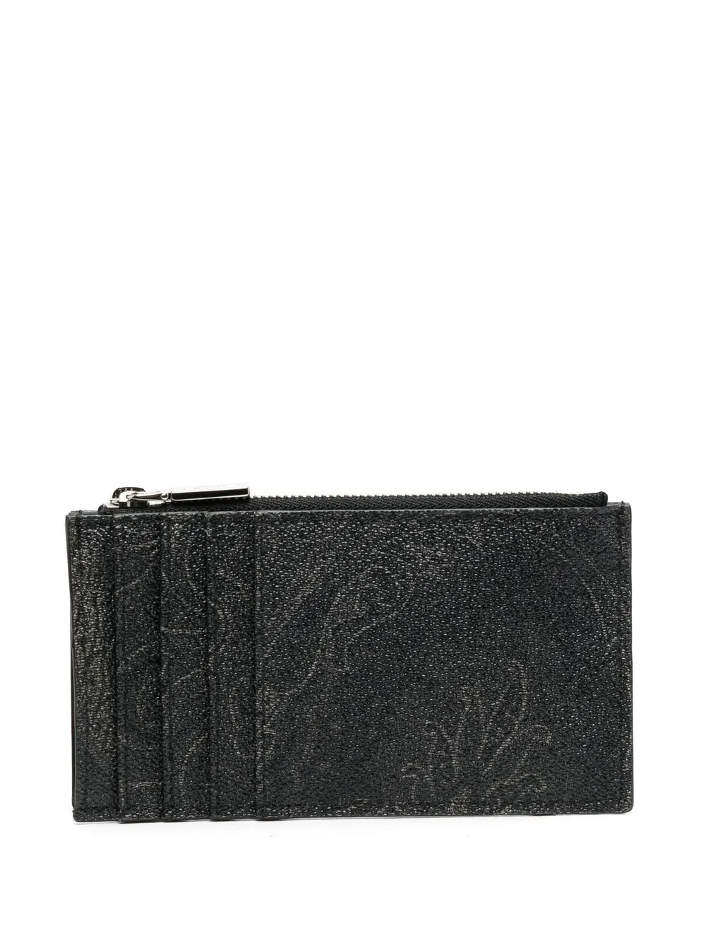 

ETRO paisley leather coin-pocket wallet - Black