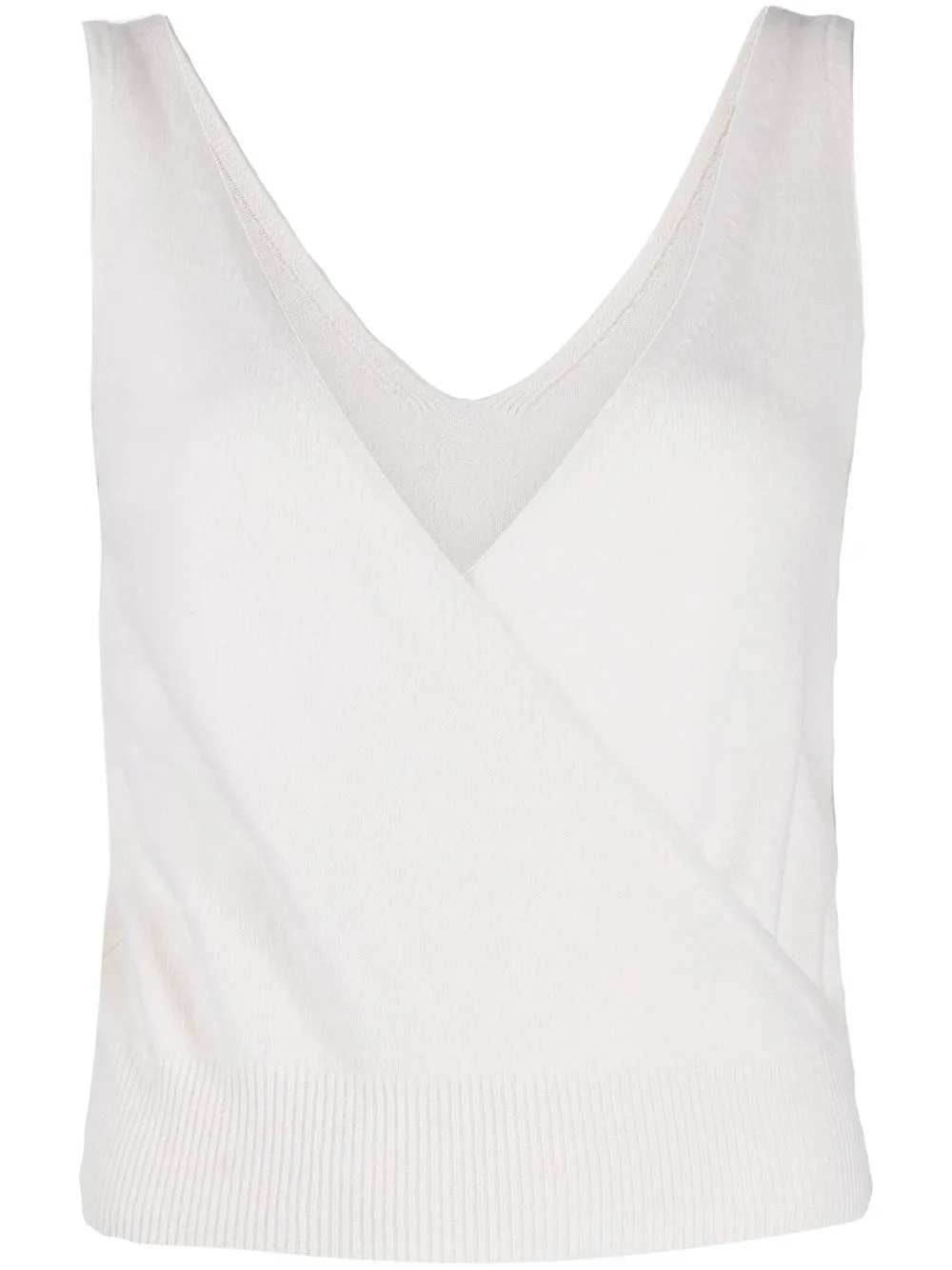 

CRUSH CASHMERE chaleco de cachemira Ivy con cuello en V - Blanco