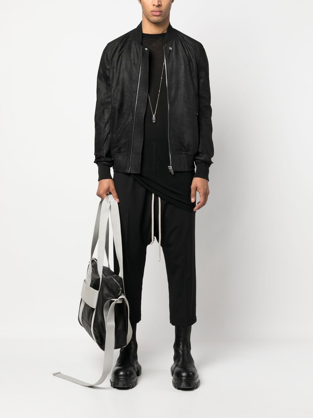 Rick Owens Broek met verlaagd kruis - Zwart