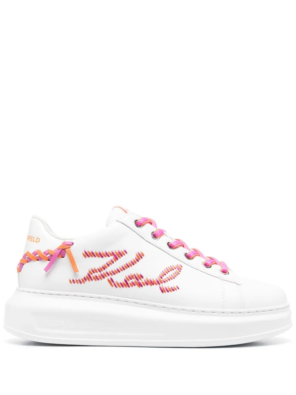 

Karl Lagerfeld tenis con logo en relieve - Blanco