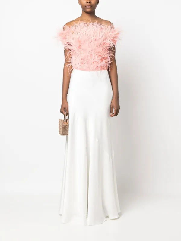 Cult Gaia feather-detail Crop Top | Pink | FARFETCH