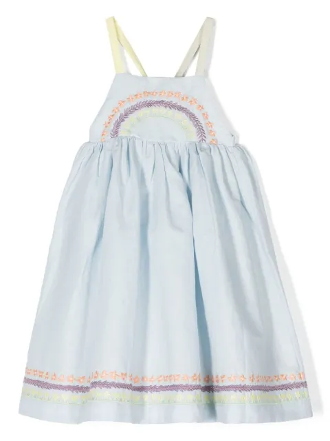 Stella McCartney Kids Vestido evasê com bordado floral