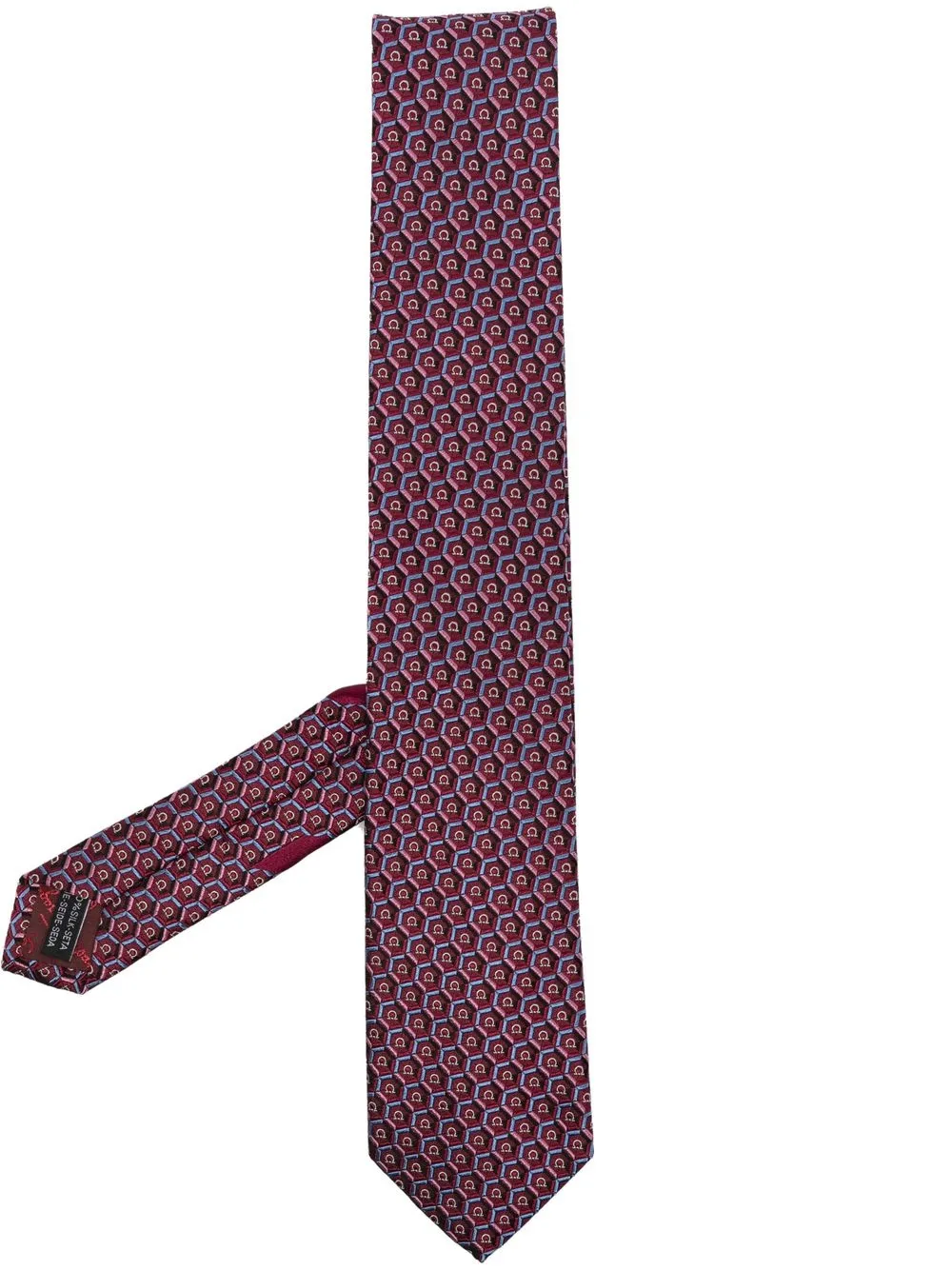 

Ferragamo corbata de seda con logo en jacquard - Rojo