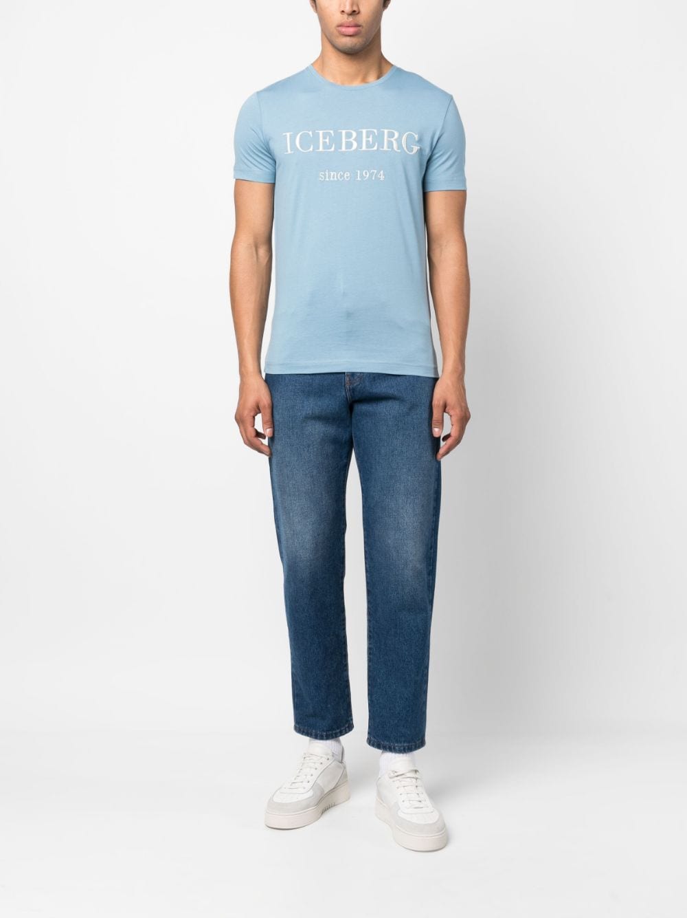 Iceberg T-shirt met logoprint - Blauw