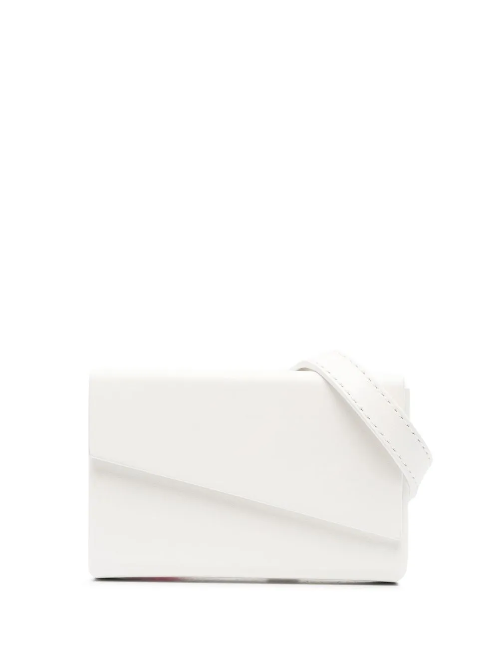 

Closed calf-leather belt bag - White