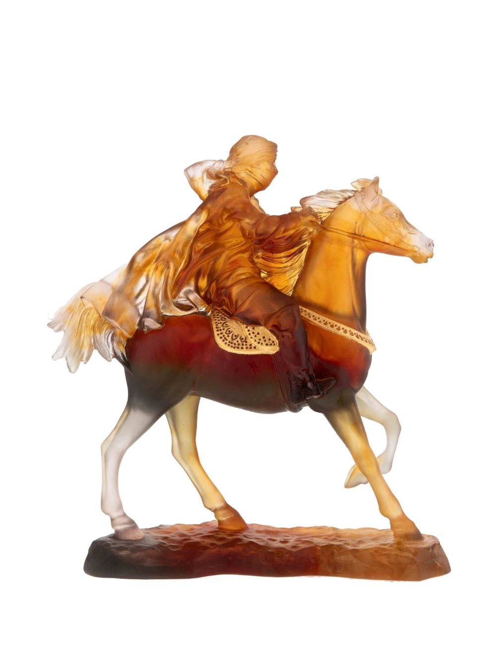 Shop Daum Desert Horseman Crystal Sculpture In Braun