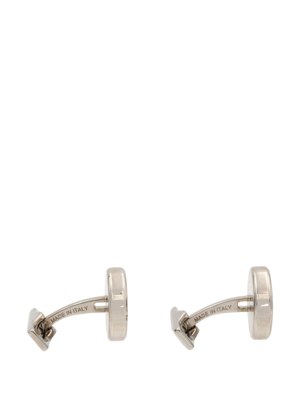 Shop St Dupont Engraved-logo Cufflinks In Schwarz