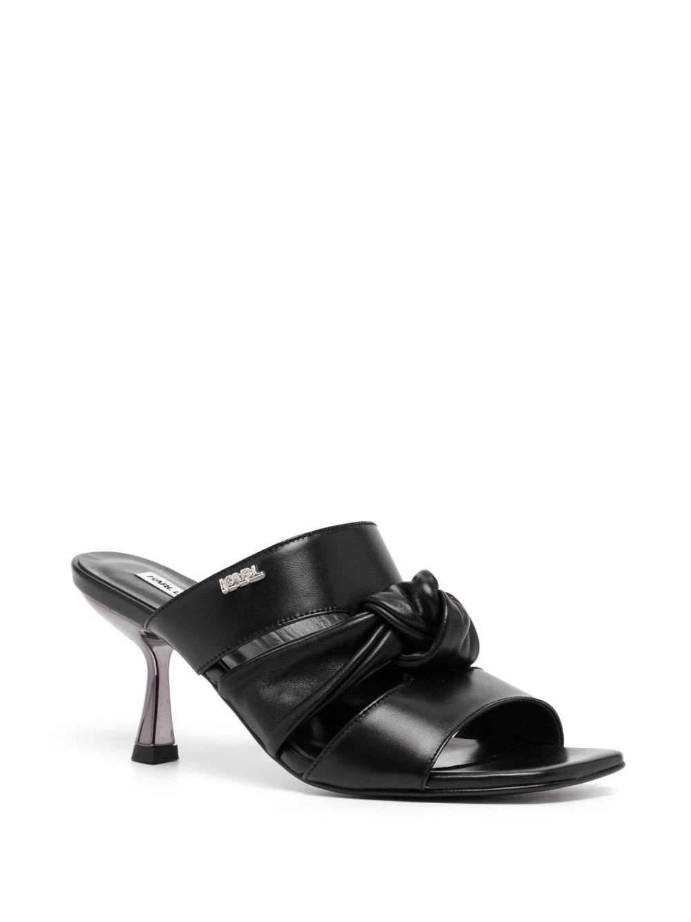 Shop Karl Lagerfeld Panache 80mm Knot-detailing Sandals In Black