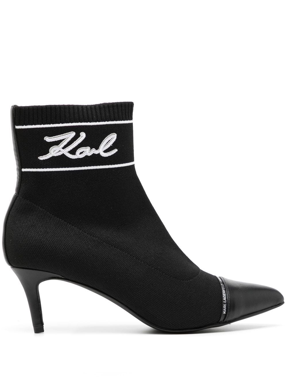 Karl Lagerfeld Pandara Pointed-toe Ankle Boots In Schwarz