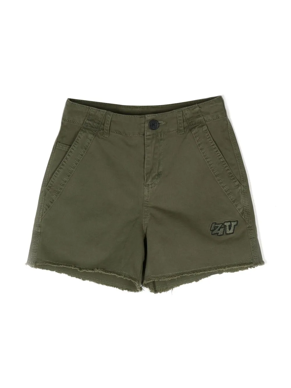 

Zadig & Voltaire Kids shorts con bordes deshilachados - Verde