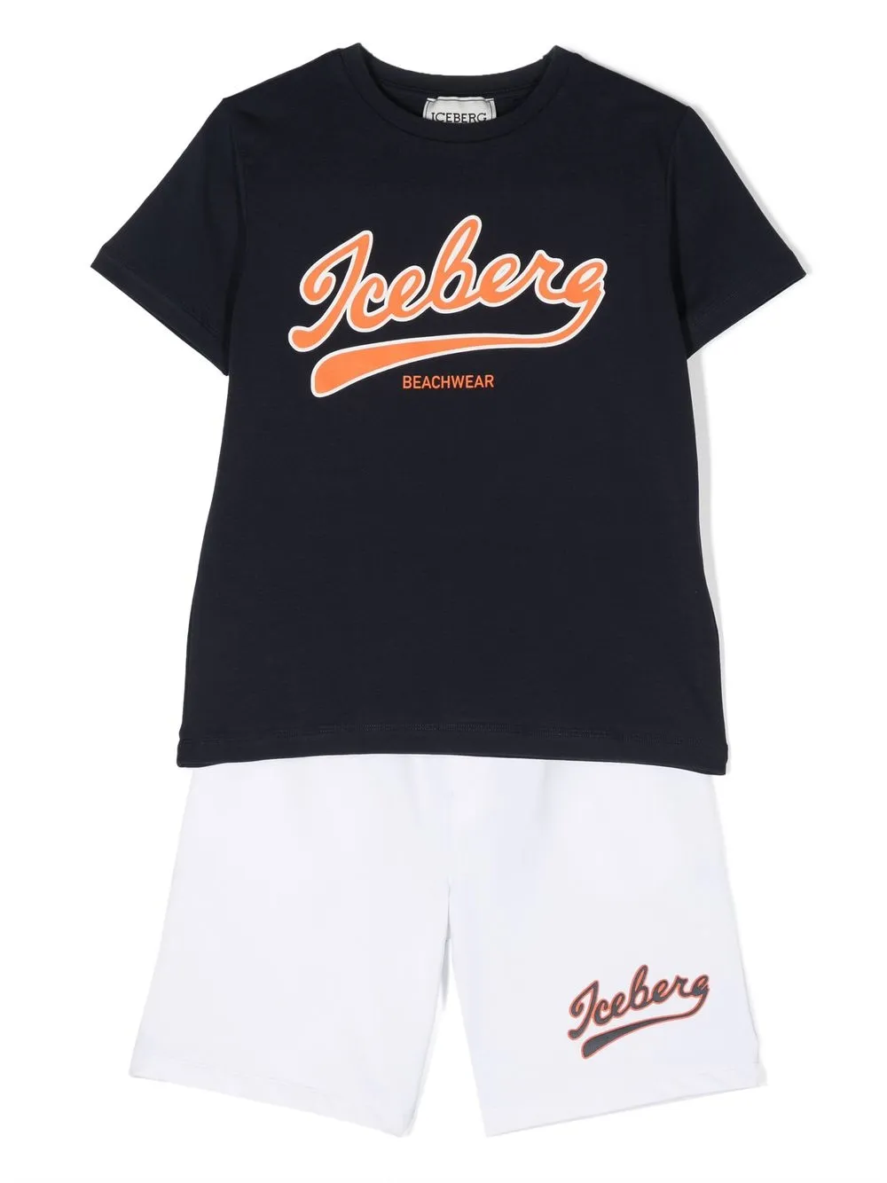 

Iceberg Kids logo-print cotton short set - Blue