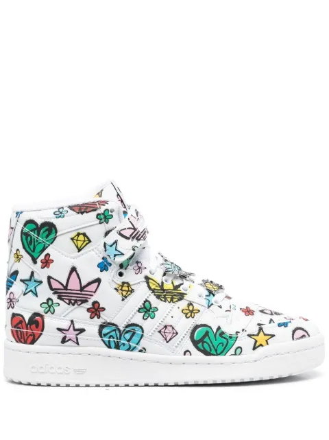 adidas graphic-print high-top sneakers 