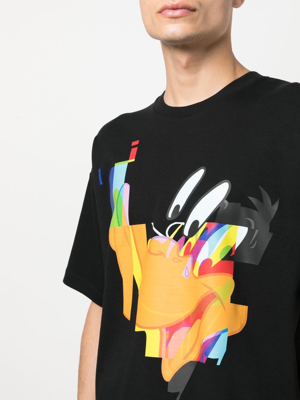 Shop Iceberg Graphic-print Cotton T-shirt In 黑色