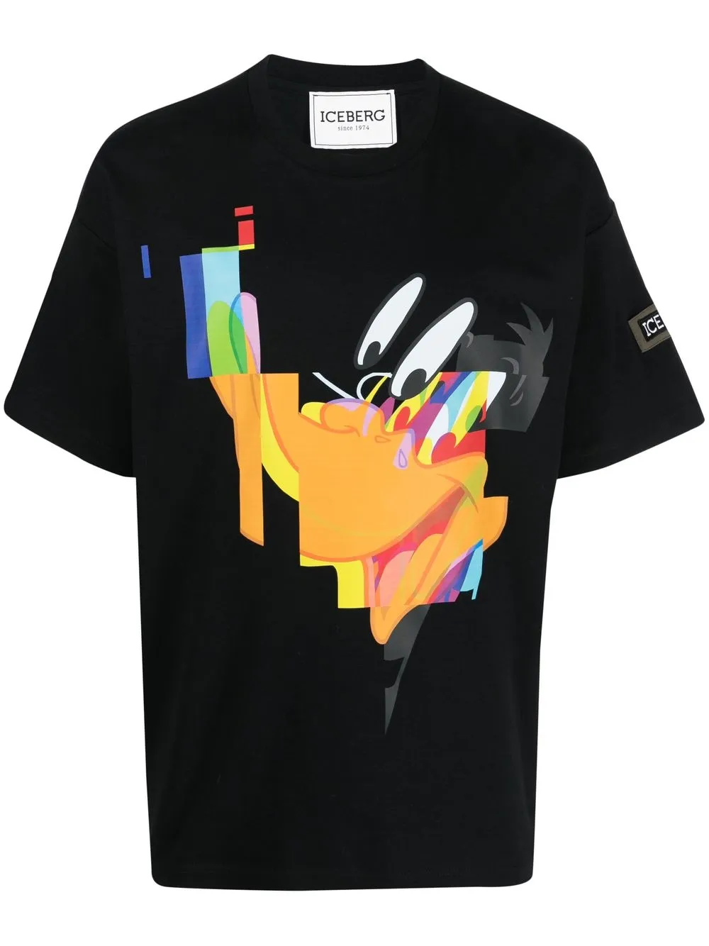 Iceberg Graphic-print Cotton T-shirt In 黑色