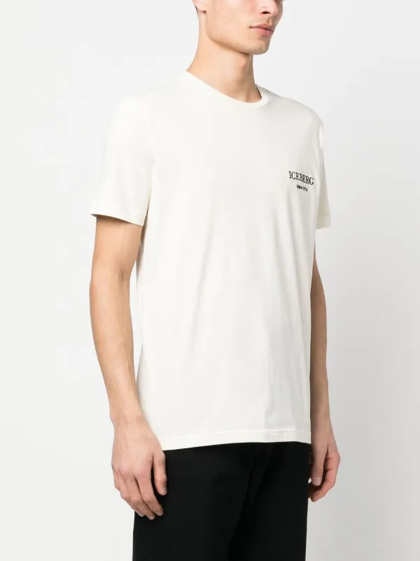 Tシャツ・カットソー ICEBERG Men T-shirt White F0406304 1101 Iceberg embroidered-logo Detail T-shirt | Neutrals | FARFETCH